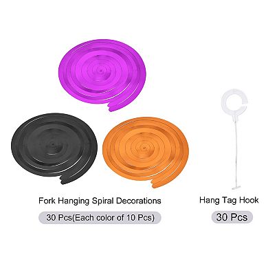 30 Pcs Party Hanging Swirls Double Strips Streamer Ceiling Decorations with Hang Tag Hook