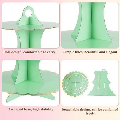 2 Pcs Cupcake Stand, 3-Tier Cupcake Stand Tower, Cardboard Dessert Cup Cake Stand Tower