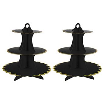 2 pc Cupcake Stand, 3 tier Cupcake Stand Tower, Cardboard Dessert Cup Cake Stand Tower