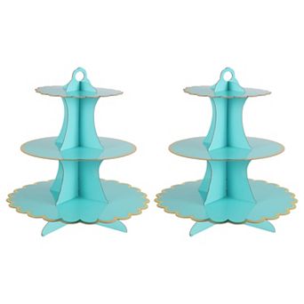 2 pc Cupcake Stand, 3 tier Cupcake Stand Tower, Cardboard Dessert Cup Cake Stand Tower
