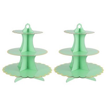2 pc Cupcake Stand, 3 tier Cupcake Stand Tower, Cardboard Dessert Cup Cake Stand Tower