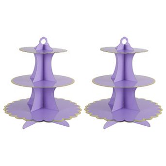 2 pc Cupcake Stand, 3 tier Cupcake Stand Tower, Cardboard Dessert Cup Cake Stand Tower