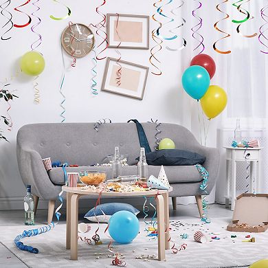 30 Pcs Party Hanging Swirls Double Strips Hanging Decorations 27.6" Foil Swirling Hanging Streamers