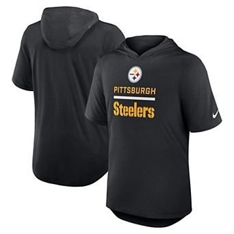 Men's Nike Black Pittsburgh Steelers Lockup Tri-Blend Hoodie T-Shirt