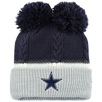 Women's New Era Navy Dallas Cowboys Double Bubble Cuffed Knit Hat with Poms