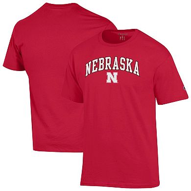 Men's Champion® Scarlet Nebraska Huskers Arch Over Logo T-Shirt