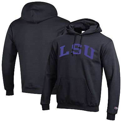 Men's Champion Black LSU Tigers Basic Arch Fleece Pullover Hoodie