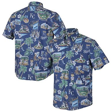 Men's Reyn Spooner Royal Kansas City Royals Scenic Tri-Blend Button-Down Shirt