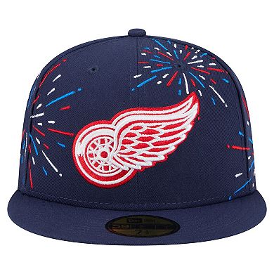 Men's�New Era Navy Detroit Red Wings Americana Fireworks 59FIFTY Fitted Hat
