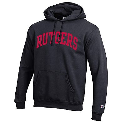 Men's Champion Black Rutgers Scarlet Knights Basic Arch Fleece Pullover Hoodie