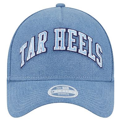 Women's New Era Denim North Carolina Tar Heels A-Frame 9FORTY Adjustable Hat