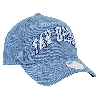 Women's New Era Denim North Carolina Tar Heels A-Frame 9FORTY Adjustable Hat