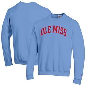 Men's Champion Powder Blue Ole Miss Rebels Basic Arch Fleece Pullover Sweatshirt
