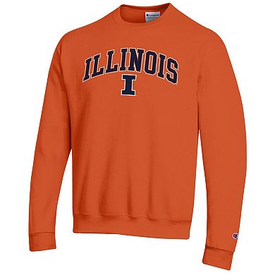 Men's Champion® Orange Illinois Fighting Illini Arch Over Logo Pullover Sweatshirt