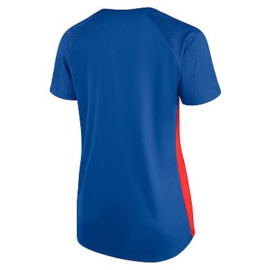 Women's Profile Royal Philadelphia Phillies Plus Size Glitter Raglan V-Neck T-Shirt