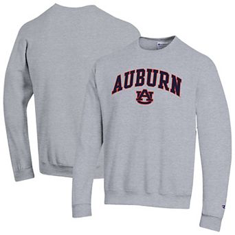 Men's Champion Heather Gray Auburn Tigers Basic Arch Fleece Pullover Sweatshirt
