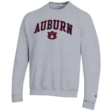 Men's Champion Heather Gray Auburn Tigers Basic Arch Fleece Pullover Sweatshirt