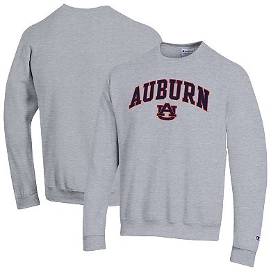 Men's Champion Heather Gray Auburn Tigers Basic Arch Fleece Pullover Sweatshirt