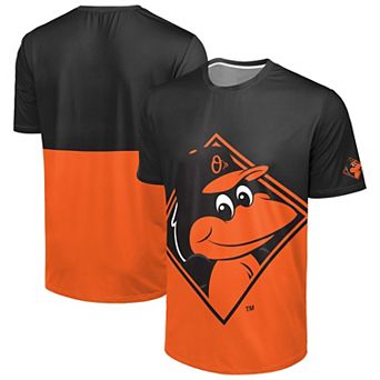 Men's FOCO Black/Orange Baltimore Orioles Big Logo Mascot T-Shirt