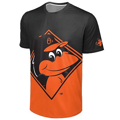 Men's FOCO Black/Orange Baltimore Orioles Big Logo Mascot T-Shirt