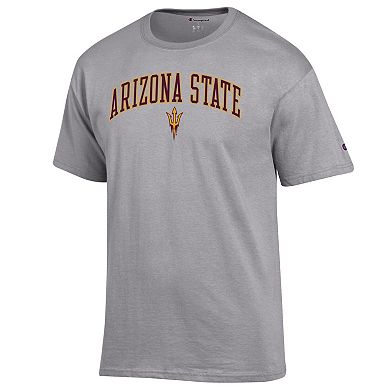 Men's Champion® Heather Gray Arizona State Sun Devils Arch Over Logo T-Shirt