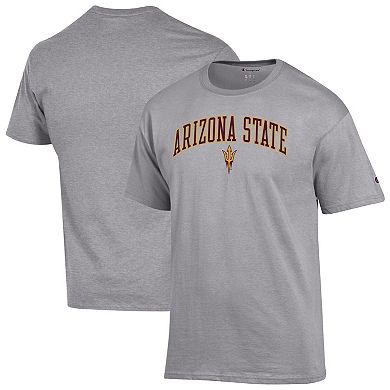 Men's Champion® Heather Gray Arizona State Sun Devils Arch Over Logo T-Shirt