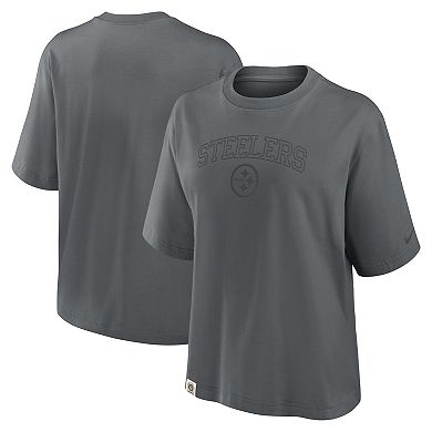 Women's Nike Charcoal Pittsburgh Steelers Glory Arch Boxy T-Shirt