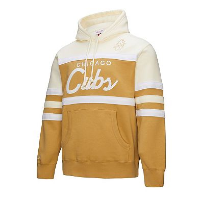Men's Mitchell & Ness Tan/Cream Chicago Cubs Head Coach Pullover Hoodie