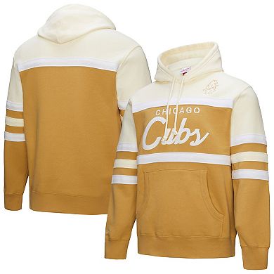 Men's Mitchell & Ness Tan/Cream Chicago Cubs Head Coach Pullover Hoodie