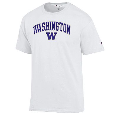 Men's Champion® White Washington Huskies Arch Over Logo T-Shirt