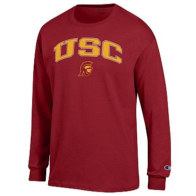 Men's Champion® Cardinal USC Trojans Arch Over Logo Long Sleeve T-Shirt