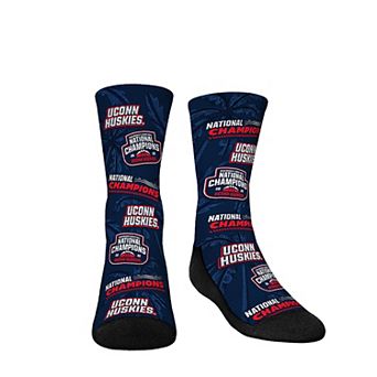 Youth Rock Em Socks Navy UConn Huskies 2025 NCAA Women's Basketball National Champions All-Over Crew Socks