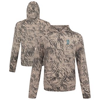 Men's�Levelwear Tan Seattle Mariners Insignia Lightweight Long Sleeve Hooded T-Shirt