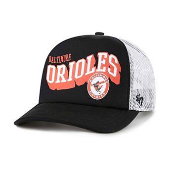 Men's '47 Black Baltimore Orioles Meander Foam Trucker Snapback Hat