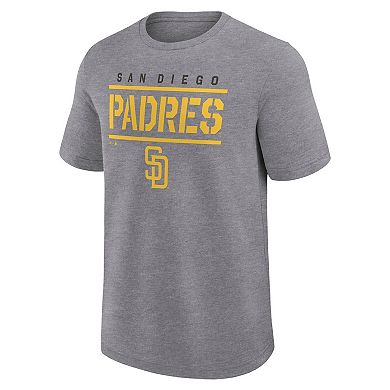 Men's Logo Athletic Heather Gray San Diego Padres Top Notch T-Shirt