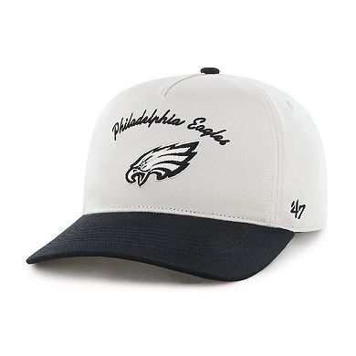 Men's '47 Cream/Black Philadelphia Eagles Safe Bet Stable Hitch Adjustable Hat