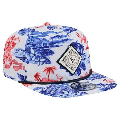Men's New Era White Houston Texans Adventure Golfer Snapback Hat