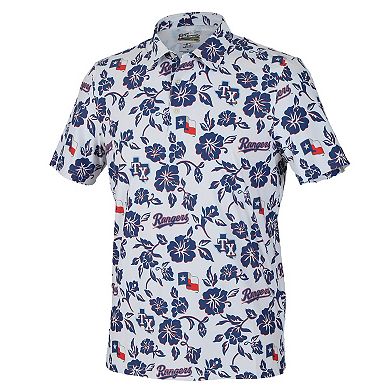Men's Reyn Spooner White Texas Rangers Pua Performance Polo