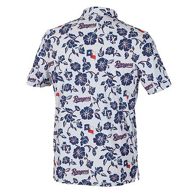 Men's Reyn Spooner White Texas Rangers Pua Performance Polo