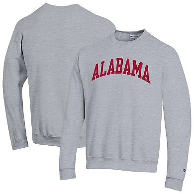 Men's Champion Heather Gray Alabama Crimson Tide Basic Arch Fleece Pullover Sweatshirt