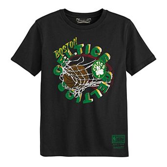 Preschool Mitchell & Ness Black Boston Celtics In The Net T-Shirt