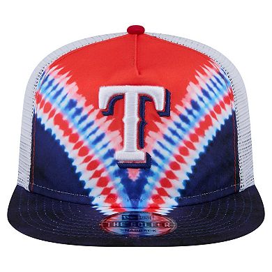 Men's New Era Texas Rangers Tie-Dye Golfer Trucker Adjustable Hat