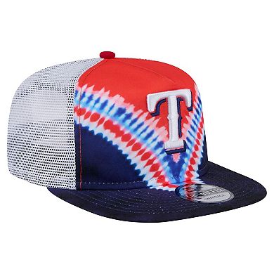 Men's New Era Texas Rangers Tie-Dye Golfer Trucker Adjustable Hat