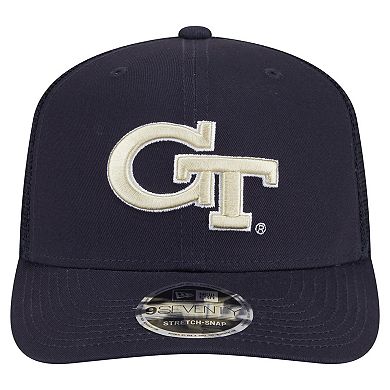Men's New Era Navy Georgia Tech Yellow Jackets Primary 9SEVENTY Trucker Stretch-Snap Hat