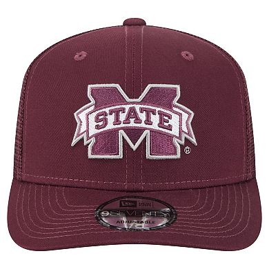 Men's New Era Maroon Mississippi State Bulldogs Primary 9SEVENTY Trucker Stretch-Snap Hat