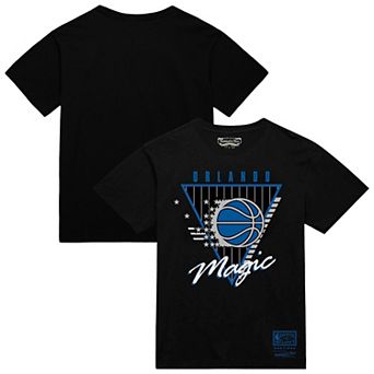 Men's Mitchell & Ness Black Orlando Magic Worldwide Collection Tri-Logo T-Shirt