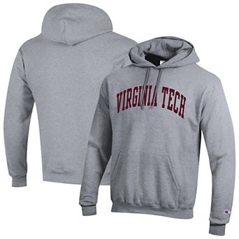 Men's Champion Heather Gray Virginia Tech Hokies Basic Arch Fleece Pullover Hoodie