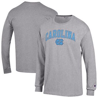 Men's Champion® Heather Gray North Carolina Tar Heels Arch Over Logo Long Sleeve T-Shirt