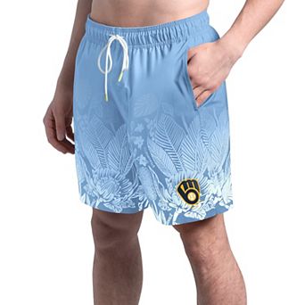 Men's�Margaritaville Blue Milwaukee Brewers Lagoon Fiesta Swim Shorts