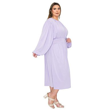 Plus Size Audrey Ruched Midi Dress